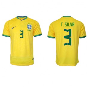 Brazil Thiago Silva #3 Domaci Dres SP 2022 Kratak Rukavima